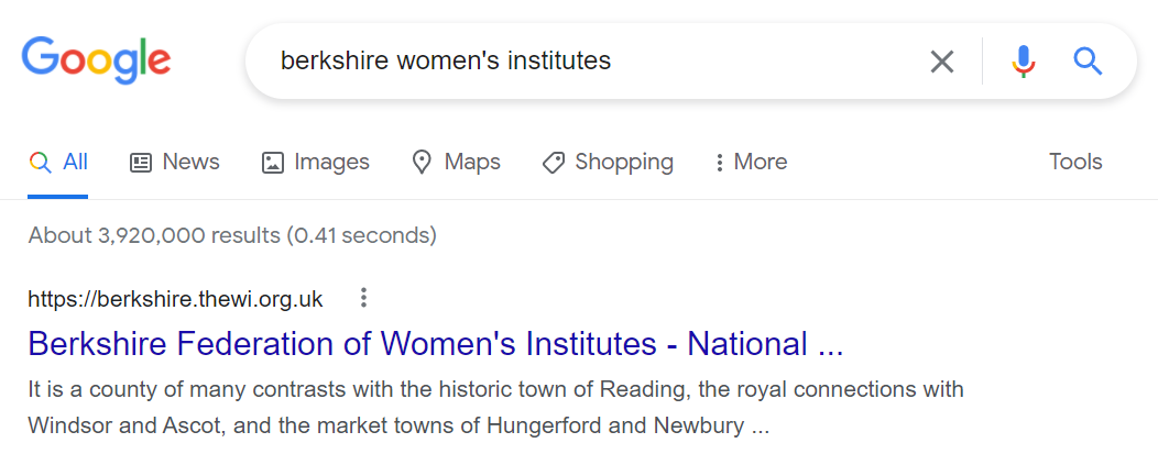 google search for berkshire womens institute