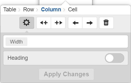 table column settings