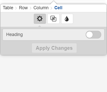 table cell settings