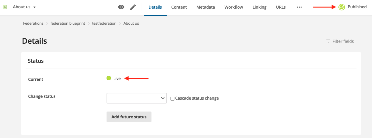 Asset Status Details and Asset Information