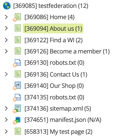 Asset Status in Asset Tree