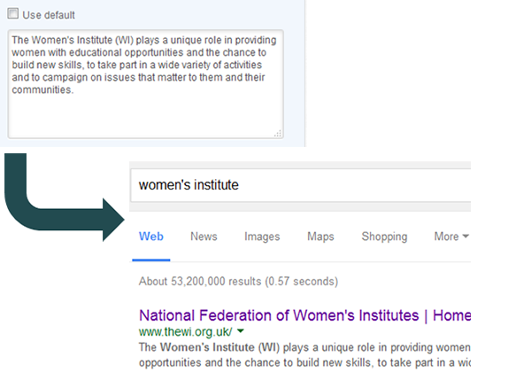 Metadata Description in Matrix and on Google