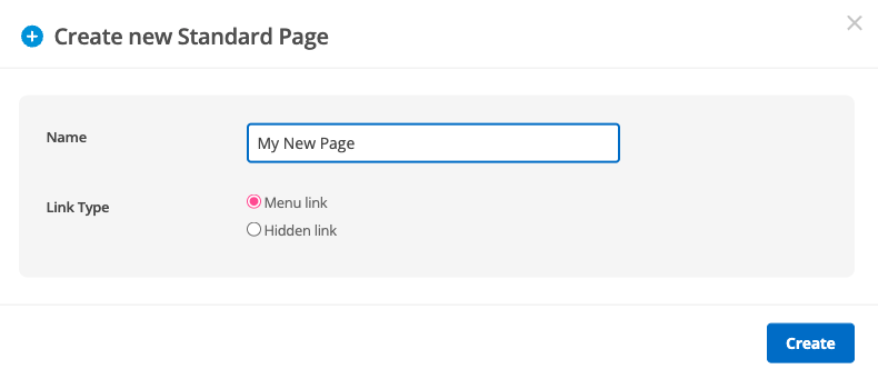 naming a new standard page