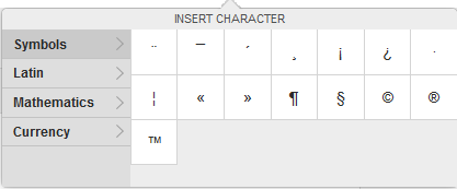 Insert Symbols